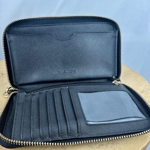 BUNDLE: Michael Kors Black Leather Bedford Tassel Crossbody Purse w/ Wallet - Picture 9 of 14